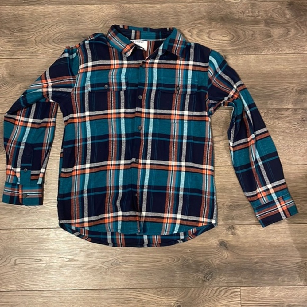 NWOT Old Navy Plaid Flannel Button Down Shirt- Size Large 10/12